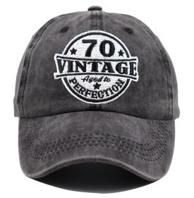 2pcs Vintage 70 Aged To Perfection Hat For Men Women, Adjustable Embroidered Wash Cotton Baseball Cap (Option: 2pcs)