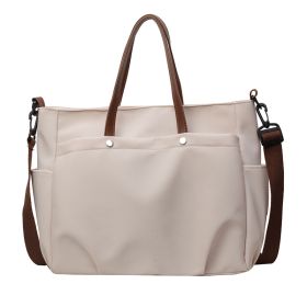 Fashion Casual Simple Shoulder Bag Large Capacity (Option: Beige)