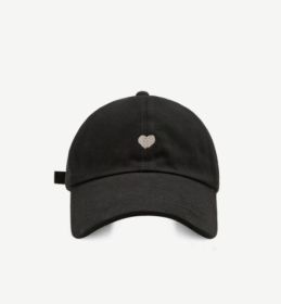 Preppy Style Love Embroidery Ponytail Half Topless Hat (Option: Black-M)