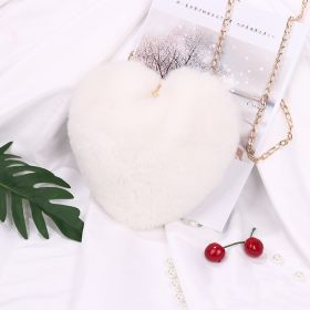 Love Bags For Women Plush Chain Shoulder Bags Valentine's Day Party Bag (Option: White)