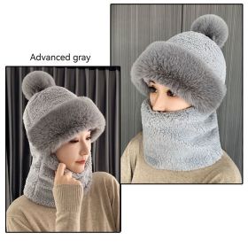 Hat Ear Protection And Wind Protection Outdoor Female Single-layer Fleece-lined (Option: Gray)