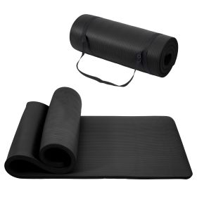 Only Supports Self Pickup  Yoga Mat, One Inch Thickened High-density Practice Mat, Tear-resistant Practice Yoga Mat With Straps, Suitable For All Kind (Option: Black)
