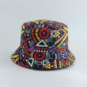 Printed Fisherman Hat Double-sided Can Wear Colorful Triangle Basin Hat (Option: Yellow)