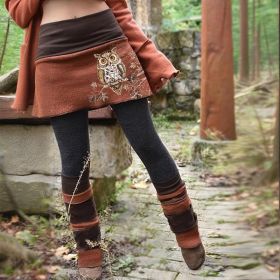 Women's Color Block Asymmetrical Skort With Contrast Panels - Comfortable Fashion Leggings For Spring&Fall (Option: Orange2-L)