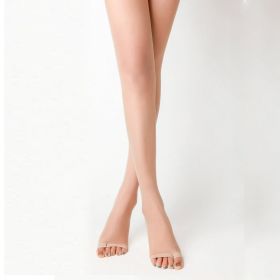 3 Pairs Womens 20D Ultra Toeless Sheer Tights Open Toe Control Top Pantyhose (Option: Nude-S)