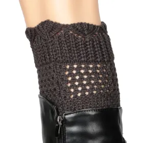 Women Winter Crochet Knit Leg Warmers (Option: DGrey)