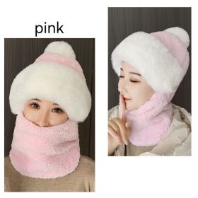 Hat Ear Protection And Wind Protection Outdoor Female Single-layer Fleece-lined (Option: Pink)