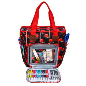 Woven supplies storage bag (Option: Delicate Rose)