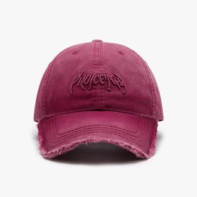 Letter Three-dimensional Embroidery Soft Top Burr Men's Baseball Cap (Option: Wine Red-Adjustable)