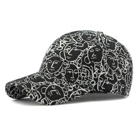 Graffiti Sunscreen Retro Peaked Cap (Option: Black-Adjustable)