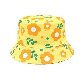 Fisherman Boys And Girls Printing Bucket Hat (Option: Yellow-52to54CM)