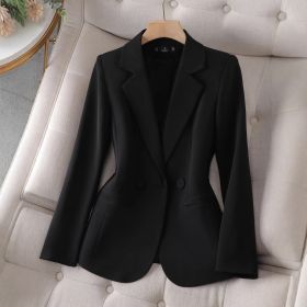 Small Slim Fit Waist Professional Casual Suit Top (Option: Black-4XL-No cotton added)