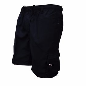Men's Casual Working Pants Shorts Loose Summer Outdoor Workout Pants (Option: Black-M)