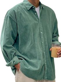 Casual Loose Men's Autumn And Winter Thick Shirt Jacket (Option: Green-M)
