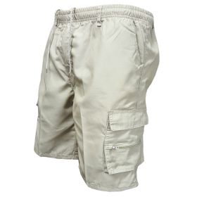 Men's Casual Working Pants Shorts Loose Summer Outdoor Workout Pants (Option: Beige-M)