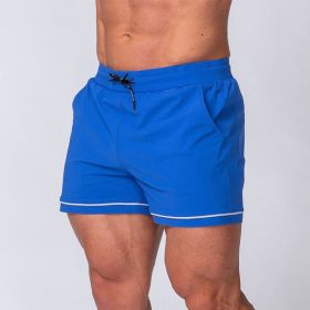 Fitness Quick-drying Sport Running Training Outdoor Beach Shorts (Option: Blue-L)