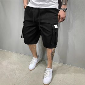 Men's Summer Korean Style Trendy Sports Casual Shorts (Option: L-Black)