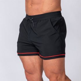 Fitness Quick-drying Sport Running Training Outdoor Beach Shorts (Option: Black-XL)