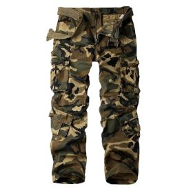 Three-dimensional Pocket Overalls Men's Multi-pocket (Option: Eight Khaki Pocket Camouflage-31)
