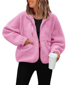 Polar Fleece Sports And Leisure Sweater Jacket Top (Option: Pink-XL)