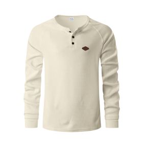 Waffle Buckle Quick-drying Raglan Henry Long Sleeve (Option: Apricot-L)