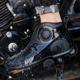 Motorcycle Rain Boots Men's Summer Youth Outdoor Non-slip Wading Shoes Fashion Low Top Flat Work Shoes Rubber Shoes (Option: Black-44)