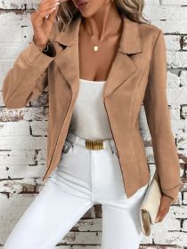 Autumn And Winter Elegant Slim Slimming Women's Jacket Cardigan Jacket (Option: Dark Khaki-L)