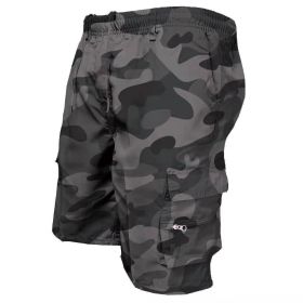 Men's Casual Working Pants Shorts Loose Summer Outdoor Workout Pants (Option: Camouflage Gray-XXL)